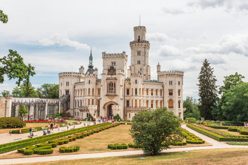 Fototapeta na wymiar Hluboka nad Vltavou white baroque castle, Czech republic, Europe