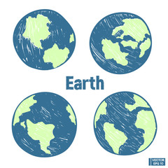 Planet Earth hand draw set