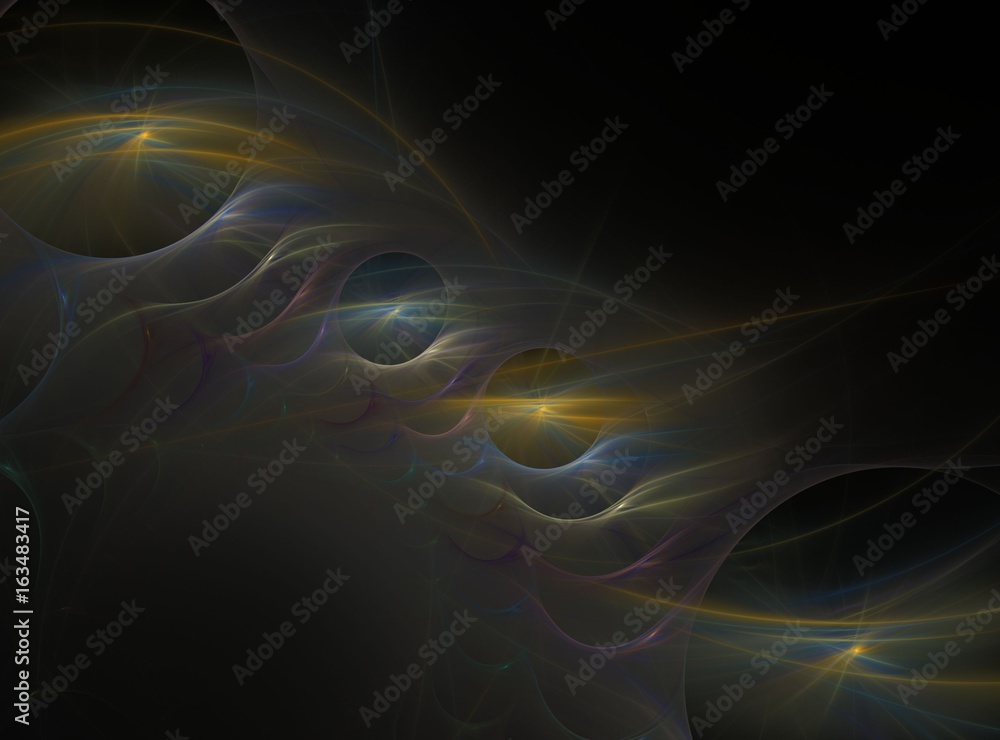 Fototapete abstract bright multicolored fractal computer generated image, background for text labels
