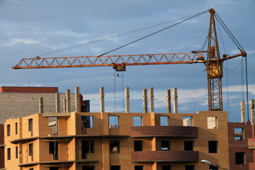 crane over unfinished building