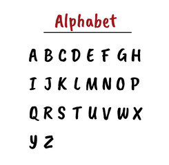 Alphabet letters. English alphabet, calligraphy, lettering