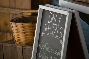 Text on blackboard