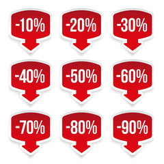 Sale sticker set red