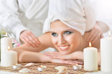 young woman having massage