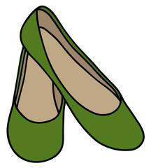 Green womens ballerinas