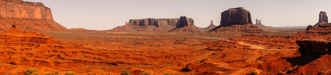 Desert landscape of the valley of monuments. Utah Tourist Attractions