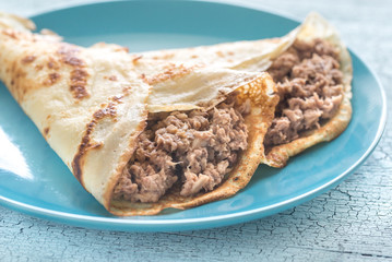 Crepes with tuna