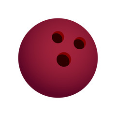 Red Bordeaux Bowling Ball Vector Icon Isolated