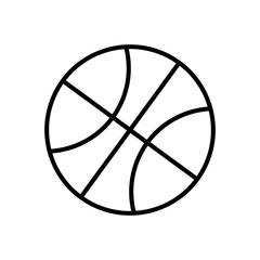 Black and White Basketball Ball Outline Vector Icon Isolated
