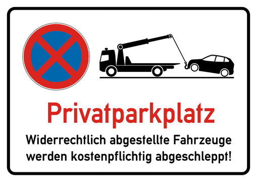 ks205 Kombi-Schild - spr68 SignParkRaum - Parken verboten - Privatparkplatz - Widerrechtlich abgestellte Fahrzeuge werden kostenpflichtig abgeschleppt - A2 A3 A4 Poster - xxl g5277