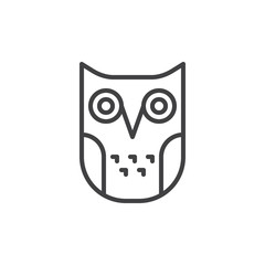 Education owl line icon, outline vector sign, linear style pictogram isolated on white. Wisdom symbol, logo illustration. Editable stroke