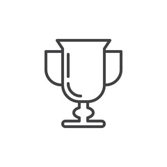 Award, winner line icon, outline vector sign, linear style pictogram isolated on white. Trophy cup symbol, logo illustration. Editable stroke