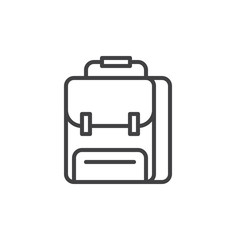 School backpack line icon, outline vector sign, linear style pictogram isolated on white. Symbol, logo illustration. Editable stroke
