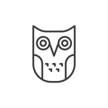 Education owl line icon, outline vector sign, linear style pictogram isolated on white. Wisdom symbol, logo illustration. Editable stroke