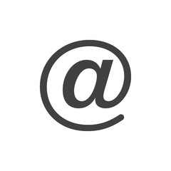 At sign icon vector, filled flat sign, solid pictogram isolated on white. Email symbol, logo illustration. Pixel perfect graphics