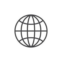 Globe line icon, outline vector sign, linear style pictogram isolated on white. Symbol, logo illustration. Editable stroke. Pixel perfect graphics