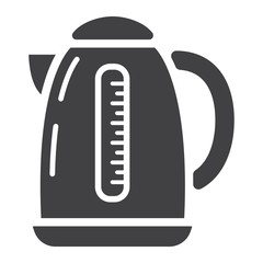 Electric Kettle solid icon, kitchen and appliance, vector graphics, a glyph pattern on a white background, eps 10.