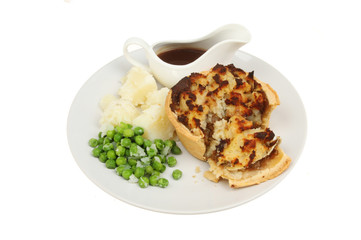 Pie veg and gravy