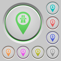 Highway GPS map location push buttons