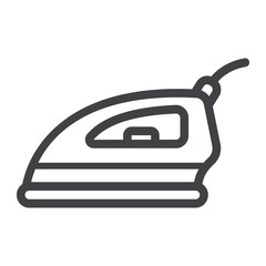 Electric iron line icon, household and appliance, vector graphics, a linear pattern on a white background, eps 10.