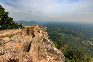 Blick in die Ebene vom Preah Vihear Tempel Kambodscha, Grenze zu Thailand