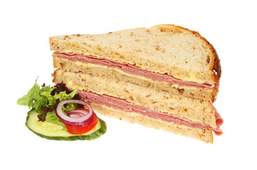 Salt beef sandwich with garnish