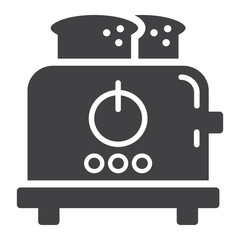 Toaster solid icon, kitchen and appliance, vector graphics, a glyph pattern on a white background, eps 10.