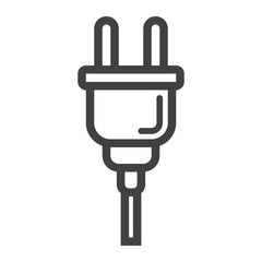 Electric plug line icon, power and appliance, vector graphics, a linear pattern on a white background, eps 10.