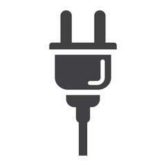 Electric plug solid icon, power and appliance, vector graphics, a glyph pattern on a white background, eps 10.