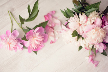 Flowers bouquet pink peone