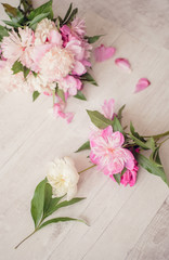 Flowers bouquet pink peone