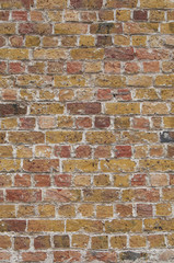 wall of colorful burnt bricks