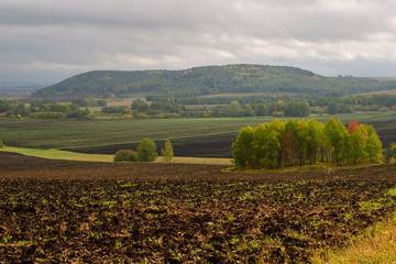 Fototapeta na wymiar Autumn landscape, view from the mountain.