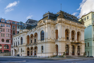 Fototapeta na wymiar City Theatre, Karlovy Vary, Czech Republic