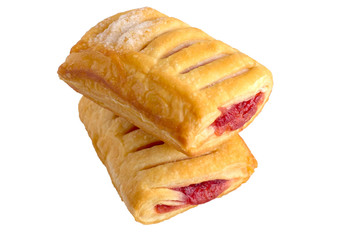  fresh puff pastries isolated on a white background