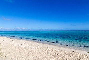 Weißer Sandstrand Blue Bay Mahebourg Mauritius