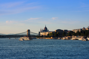 Naklejka premium Danube river in Budapest, Hungary