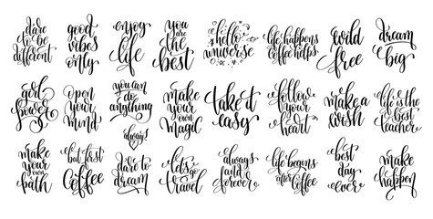 set of 25 hand lettering positive quote