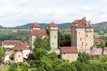 Obraz premium View of the beautiful village Curemonte in Correze, France