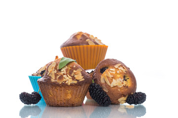 sweet muffins with berries inside
