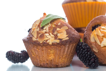 sweet muffins with berries inside