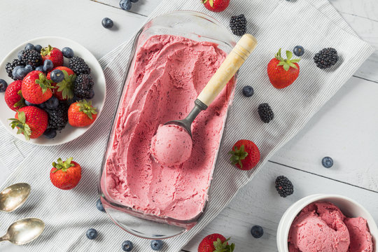 Sweet Homemade Berry Ice Cream