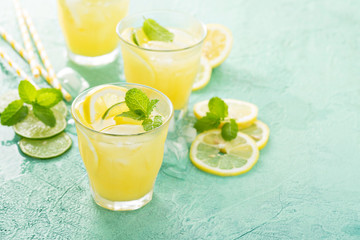 Refreshing citrus cocktail with lemon