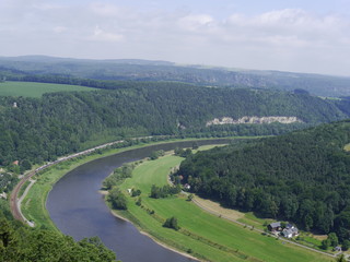 Fototapeta na wymiar rzeka łaba ,widok z góry