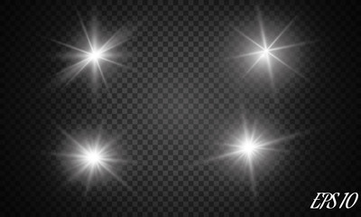 Glow light effect. Vector illustration. Christmas flash Concept.