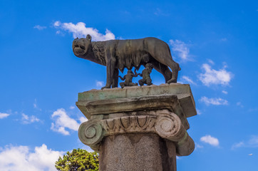ROME, ITALY - The symbol of Rome, the wolf.