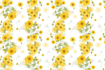 Vector Illustration Yellow Sunflowers