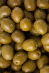 Full frame shot of green olives