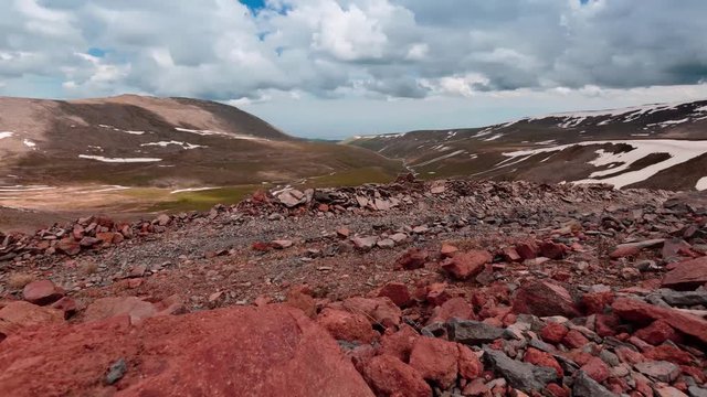 Cloud movement over the mountain Aragats, Armenia timelapse