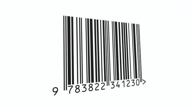 Scanning a barcode. The scanline is red while reading, it becomes a green circle when it decodes the stripes. Basic close-up shot.
